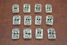 100 PCS STRIPE BROWN ROUND BUFFALO BONE SEWING BUTTONS 5/8" #T-193