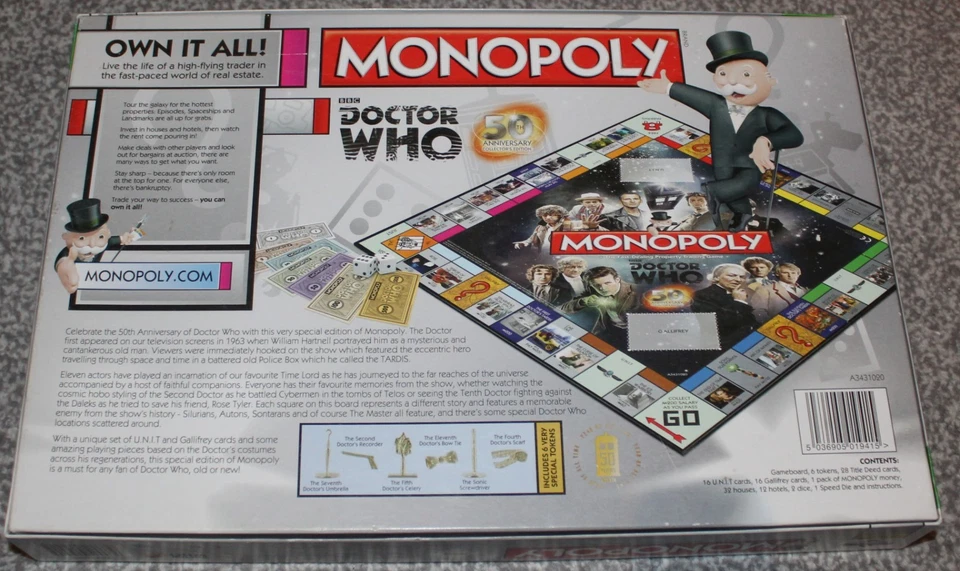 MONOPOLY DOCTOR WHO 50TH ANNIVERSARY BOARD GAME 100% (EXCELLENT CONDITION)!!! - Image 2 of 4