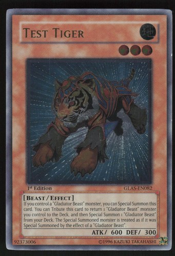 Test Tiger [Ultimate Rare 1st Edition] GLAS-EN082 YuGiOh Gladiator's Assault card price