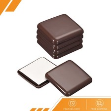 12pcs - Furniture Sliders 2" Plastic Self-adhesive Square Sliding Pad Brown