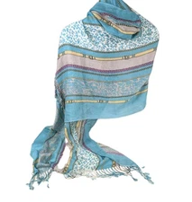 PASHMINA Soft 70% Pashmina 30% Silk Shawl Wrap Scarf 70"X26" READ FLAW