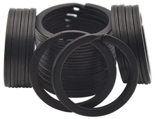 20 Pack Key Ring Keychain 1 Inch 25mm Diameter Metal Flat Split Black