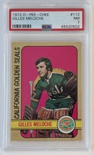 1972 OPC GILLES MELOCHE OAKLAND ROOKIE CARD #112 PSA NM 7. rookie card picture