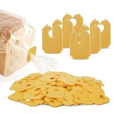 MT Products Yellow Disposable Plastic Clip and Bread Bag Clips - Pack of 500