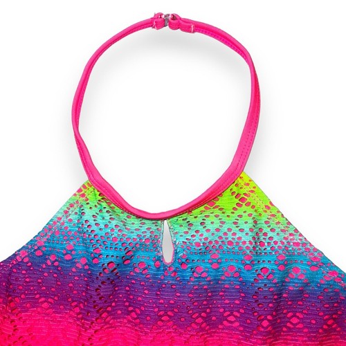 Wonder Nation Girls Swimsuit Two Piece Tankini Tie Dye Crochet Large 10 12 - Picture 3 of 12