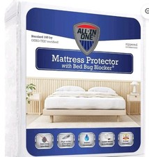All-in-One Bed Bug Blocker Water Resistant Zippered Mattress Protector, Twin