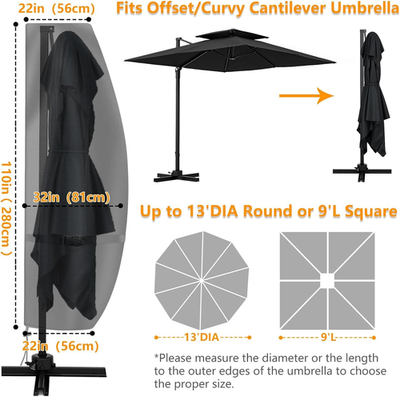 Umbrella Covers for Outdoor Cantilever Offset Umbrella 9ft to 13ft, Extra Large Umbrella Covers for Outdoor Cantilever Offset Umbrella 9ft to 13ft, Extra Large