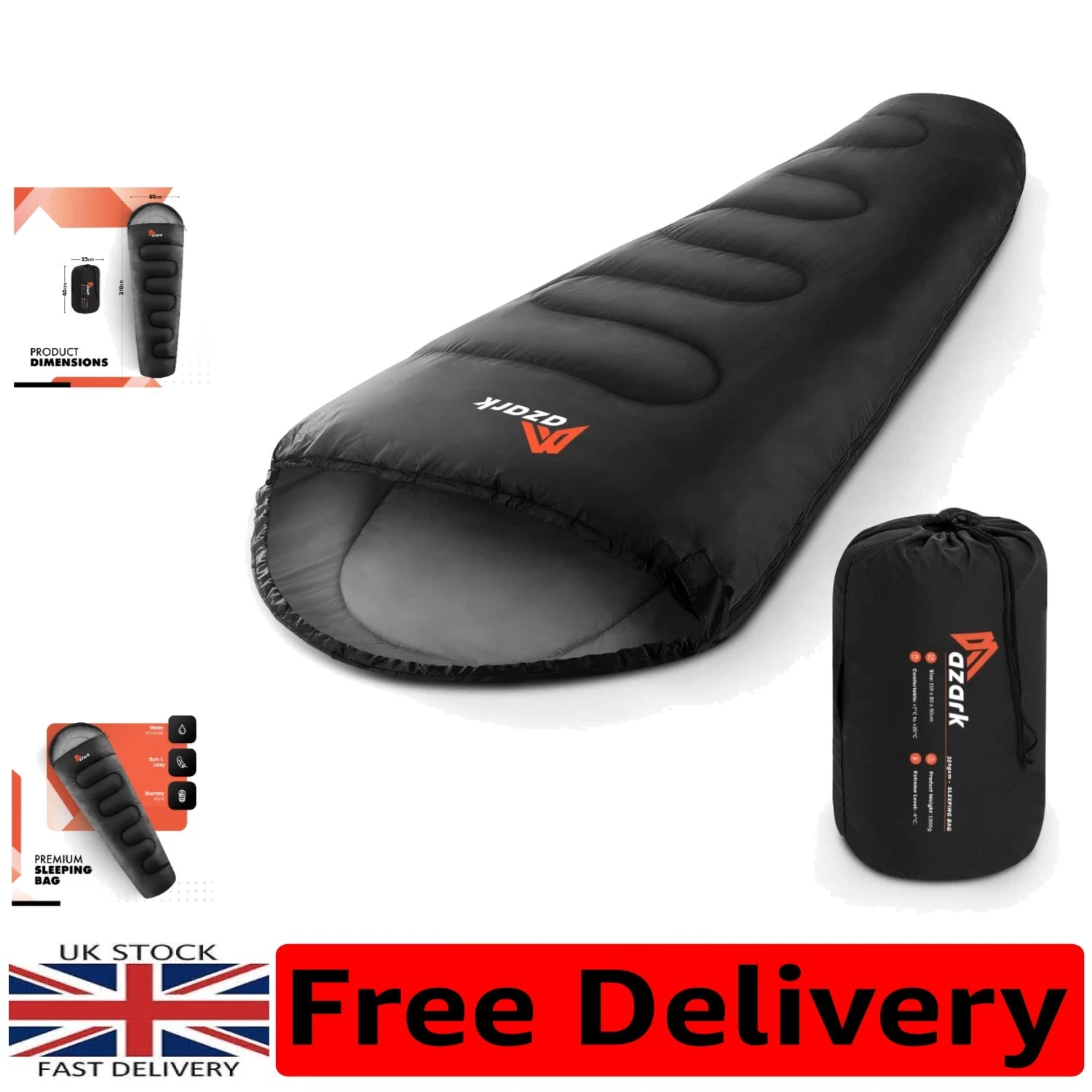 Ultra-Warm Waterproof Sleeping Bag, 350GSM - Optimal for Extreme Conditions