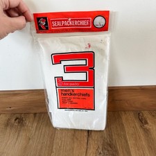 VTG 3 Mens Hankerchiefs Fine Quality 100 Cotton NIP Sealed