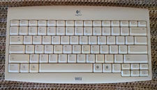 Logitech Wireless Keyboard Comp. w/ Nintendo Wii Includes Dongle Receiver TESTED