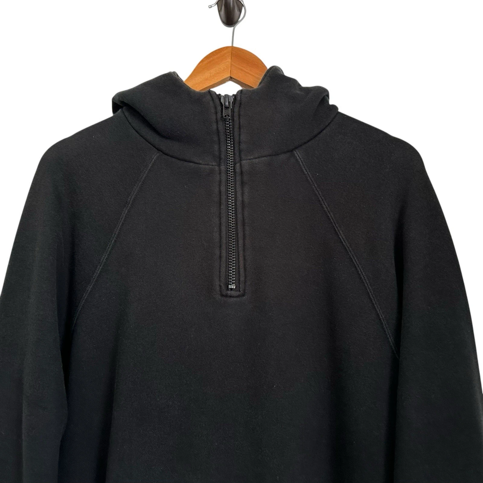 Felpa con cappuccio pullover Fear Of God Essentials uomo 1 4 zip taglia small nera zip laterali