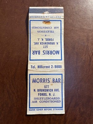 Matchbook cover - Morris' Bar - Fords NJ  - M134 - comb. ship!