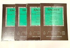 LOT OF 4 Arches Watercolor Paper Pad Cold Pressed 10 x 14 Inch 140lb NEW