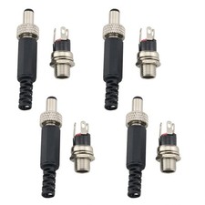 4Sets 5.5mm x 2.5mm Male DC Power Plug Connector with Screw Lock Female...