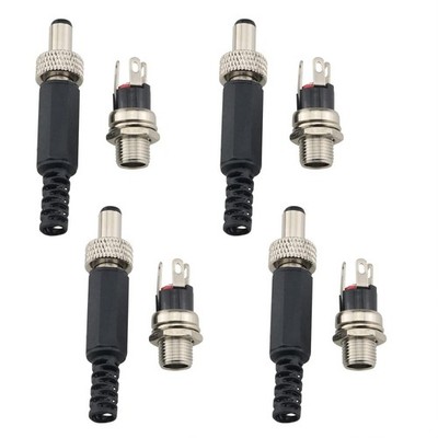 4Sets 5.5mm x 2.5mm Male DC Power Plug Connector with Screw Lock Female... 