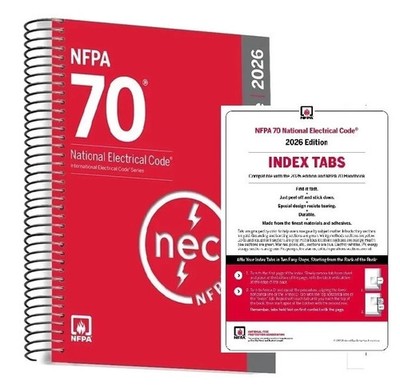 NFPA 70, National Electrical Code (NEC) 2026 spiral + index tab USA STOCK