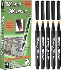 Counterfeit Money Detector Pen 5 Counterfeit Pens - Money Marker Bill Detector