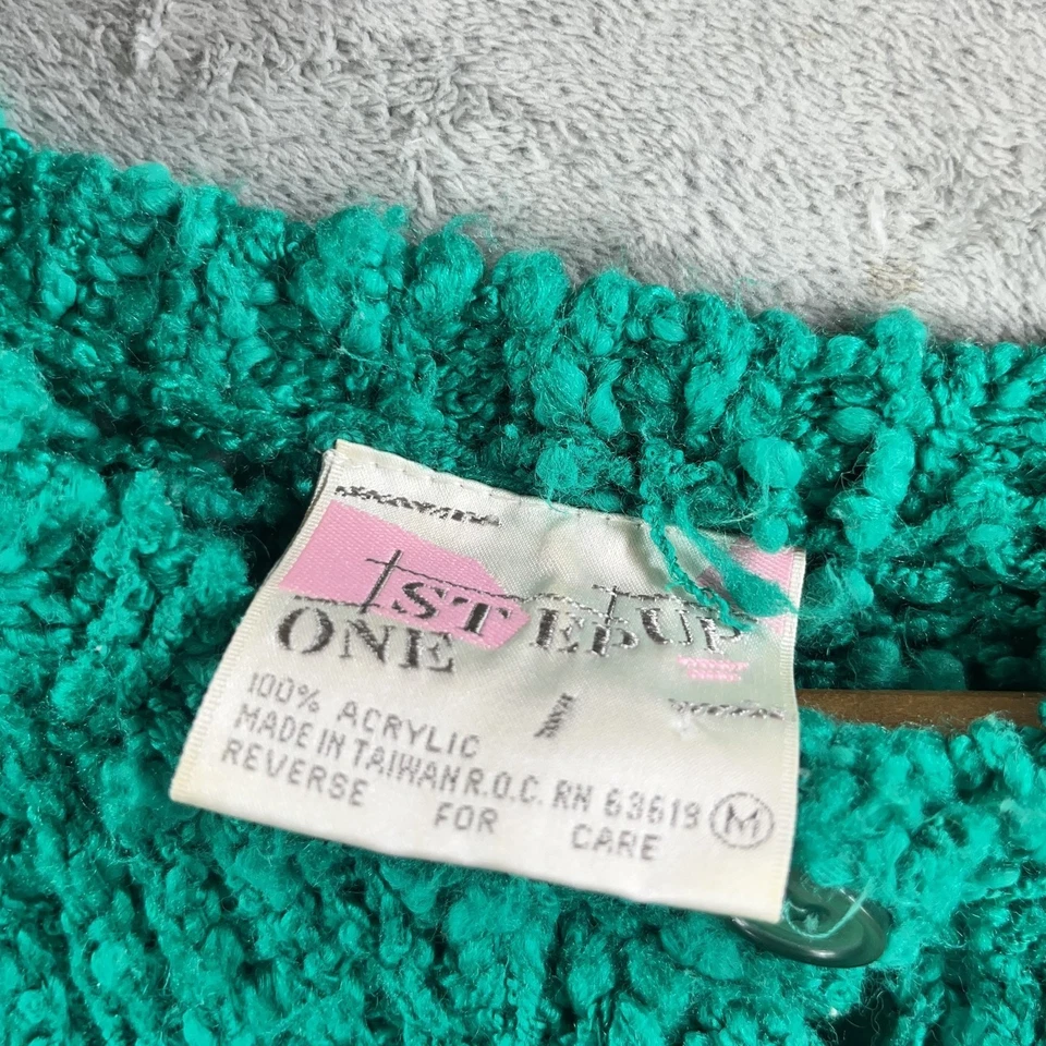 Suéter De Colección One Step Up Para Mujer Medio Verde Grueso Tejido Pullover Años 90 Cottage Foto 3 de 4