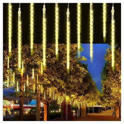 TRADE SHOP TRAESIO Luci Di Natale Da Esterno Natalizie Led Effetto Pioggia Stella Cadente Meteoriti