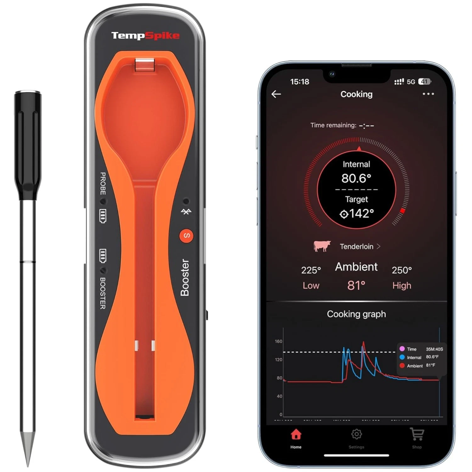 Bluetooth Wireless Meat Thermometer - 500 ft Range