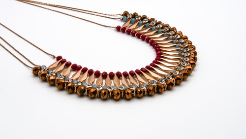 Vintage Gold Spike and Bead Collar Necklace