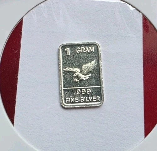 USA Bald Eagle- 1 Gram .999 Fine Pure Solid SILVER Bullion Mini Bar Coin Ingot