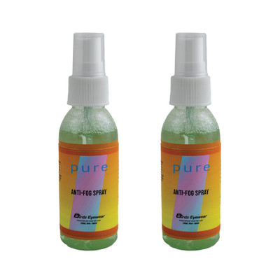 Two 2oz Bottles Birdz Eyewear Spray Defogger for Glasses Goggles Safe on Lenses