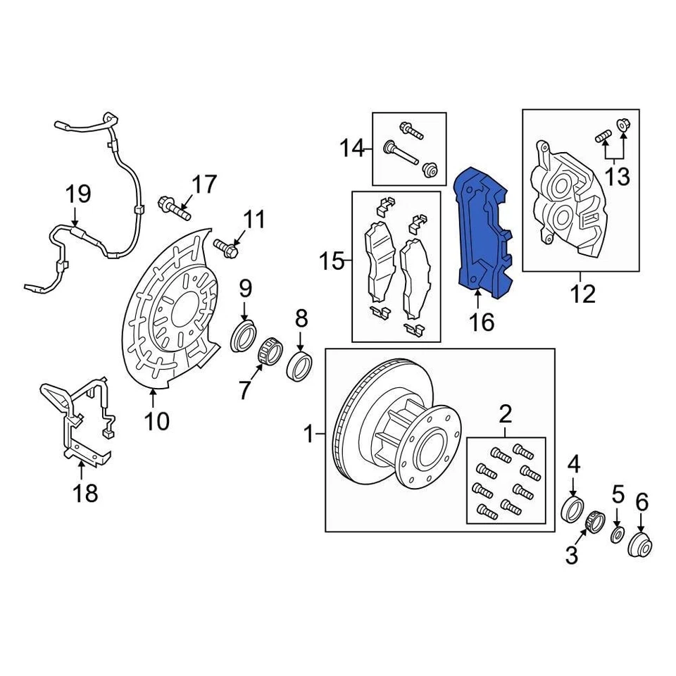 For Ford F-250 Super Duty 13-22 Ford HC3Z2B292B Front Disc Brake Caliper Bracket Foto 4 de 4