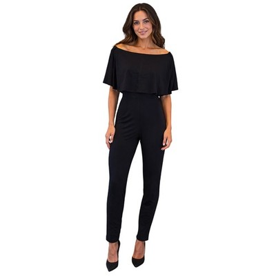 Asos Black Off Shoulder Jumpsuit Sz 8 Elegant overlay Stretch versatile comfort