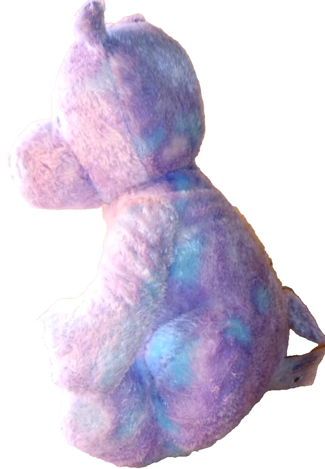 Build A Bear Purple Blue Tye Dye Plush Hippo 12" Stuffed Animal Hippopotamus - Image 3 of 4