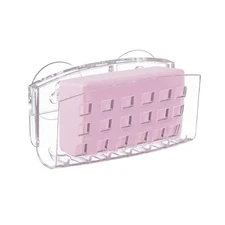 Clear Kitchen Sink Suction Soap Dish Storage Holder for Sponges and Scrubbers