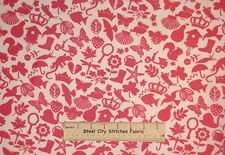 Dear Stella Pink Fish Bird Heart Umbrella Clover STELLA-48 Cotton Fabric YARD
