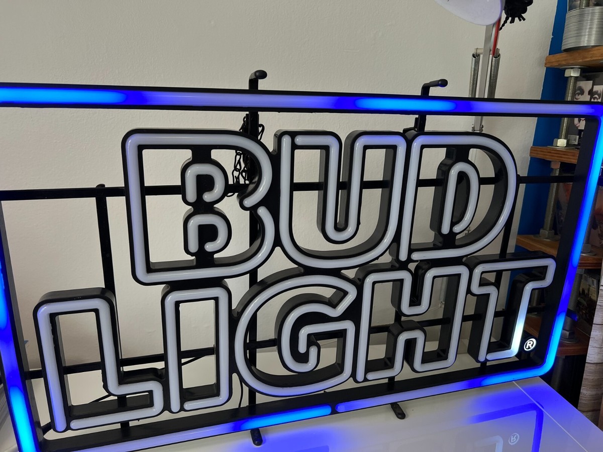 BUD LIGHT BEER NEO NEON LED SIGN NO CABLES. just sign. BAR