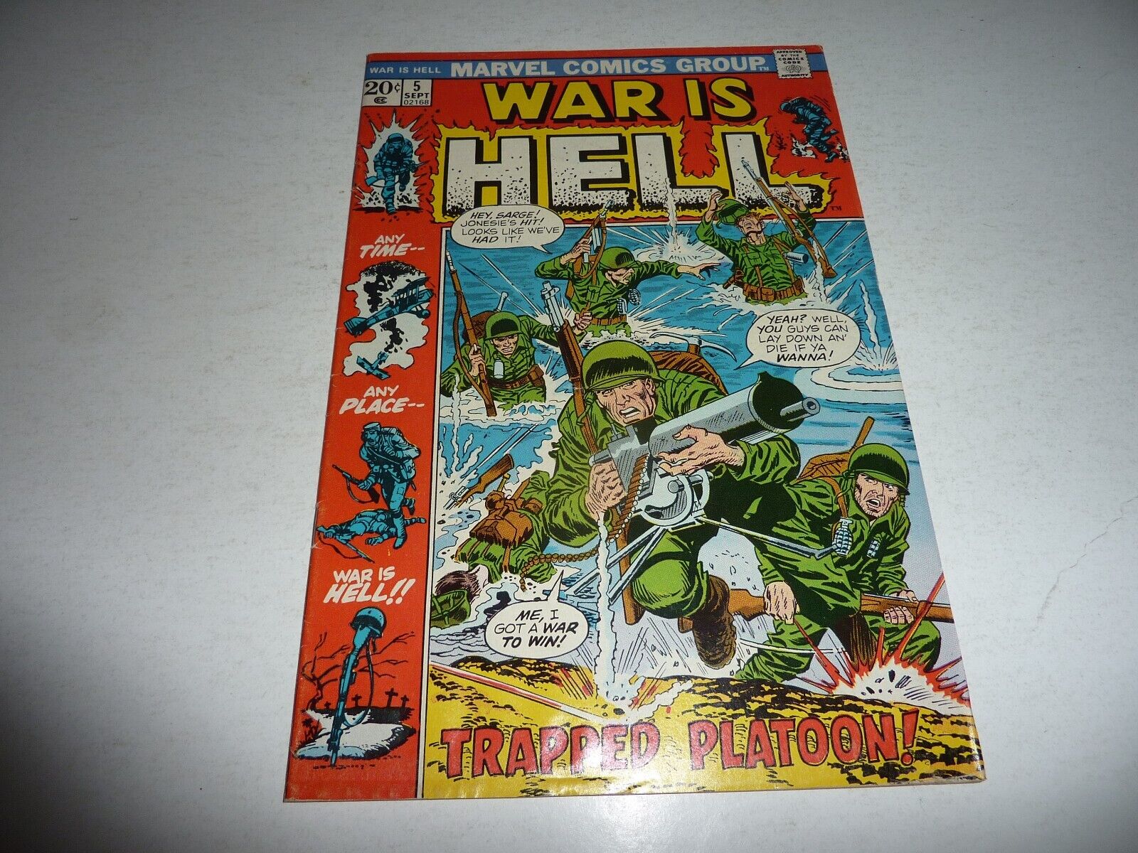 WAR IS HELL #5 Marvel Comics 1973 Trapped Platoon! Glossy VG/FN 5.0