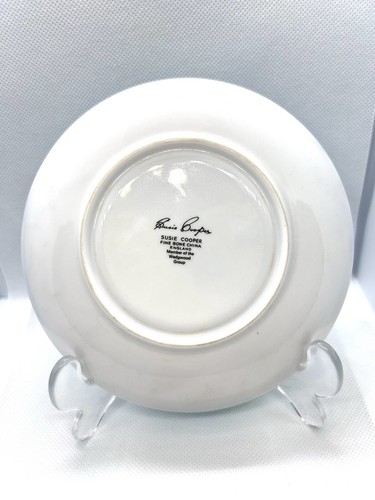Vtg Susie Cooper Wedgewood Coffee Cup & Saucer Snowdrop Pattern Teal - Picture 8 of 13
