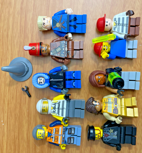 Lego X10 Minifigures City Life 6 Males 2 Females 2 Young Boys All Walks Of Life - Picture 2 of 4