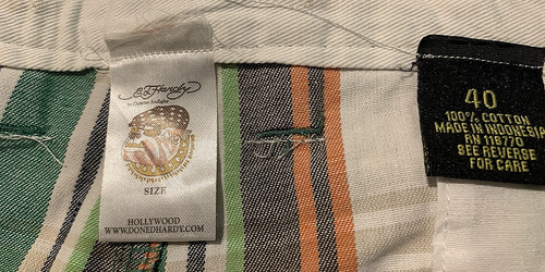 Vintage Ed Hardy Men's Shorts Size 40 Green Stripes Golf Baggy Y2K - 第 7/7 張圖片