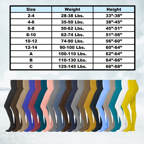 EMEM Apparel Girls' Flat Knit Bamboo Cotton Sweater Winter Footed Tights - Picture 27 of 168