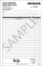 Invoice For Services / 5.5 X 8.5 / 2 or 3 Part Carbonless / TMG065 / Customized