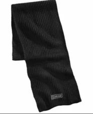 Calvin Klein Mens Knit Ribbed Winter Scarf Black One Size
