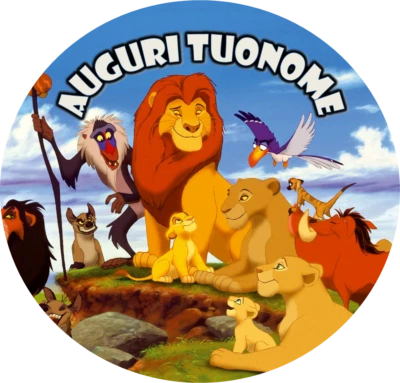 Cialda RE LEONE SIMBA MUFASA RETTANGOLARE/ROTONDA Ostia Per Torta con NOME