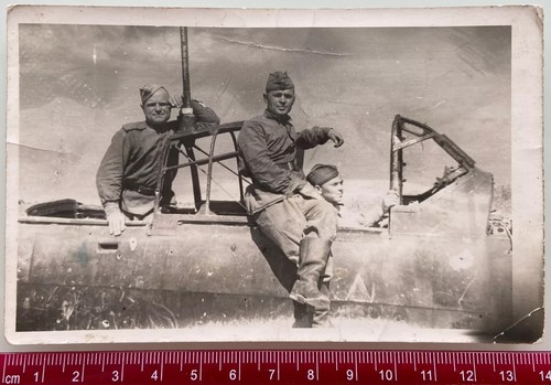 WWII Captured Junkers Ju 87 German Fighter Plane Luftwaffe USSR Vintage Photo