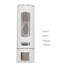 400ml Wall Mount Liquid Soap Dispenser Bathroom White Shampoo Lotion Container