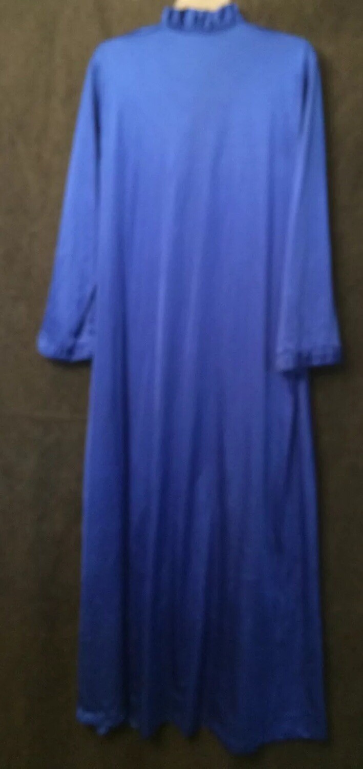 Vanity Fair Housecoat Royal Blue Vintage Size Medium Gem