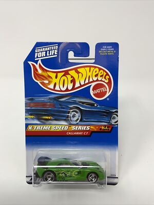 1998 Hot Wheels X-Treme Speed Series Callaway C7 Green 966 Razor Wheels