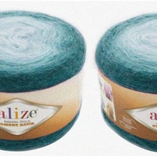 Turkish Gold Ombre Batik Yarn: Luxe Angora Softness, 20% Wool 80% Acrylic, 2skn