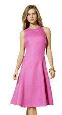 Lauren Ralph Lauren Melling Panama Linen Violet Pink Sleeveless Dress 6 $259 