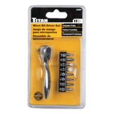Titan 11205 3-1/2-Inch Offset Micro Ratcheting Bit Driver and Bit Set