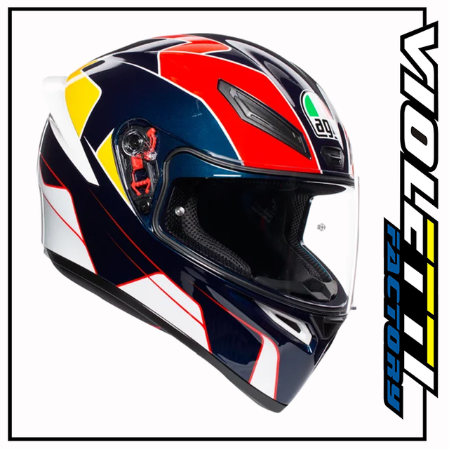 Agv 210281a2i0-004 Casco Integrale K1 K-1 Multi Pitlane Blu-rosso-giallo MS  | Acquisti Online su eBay