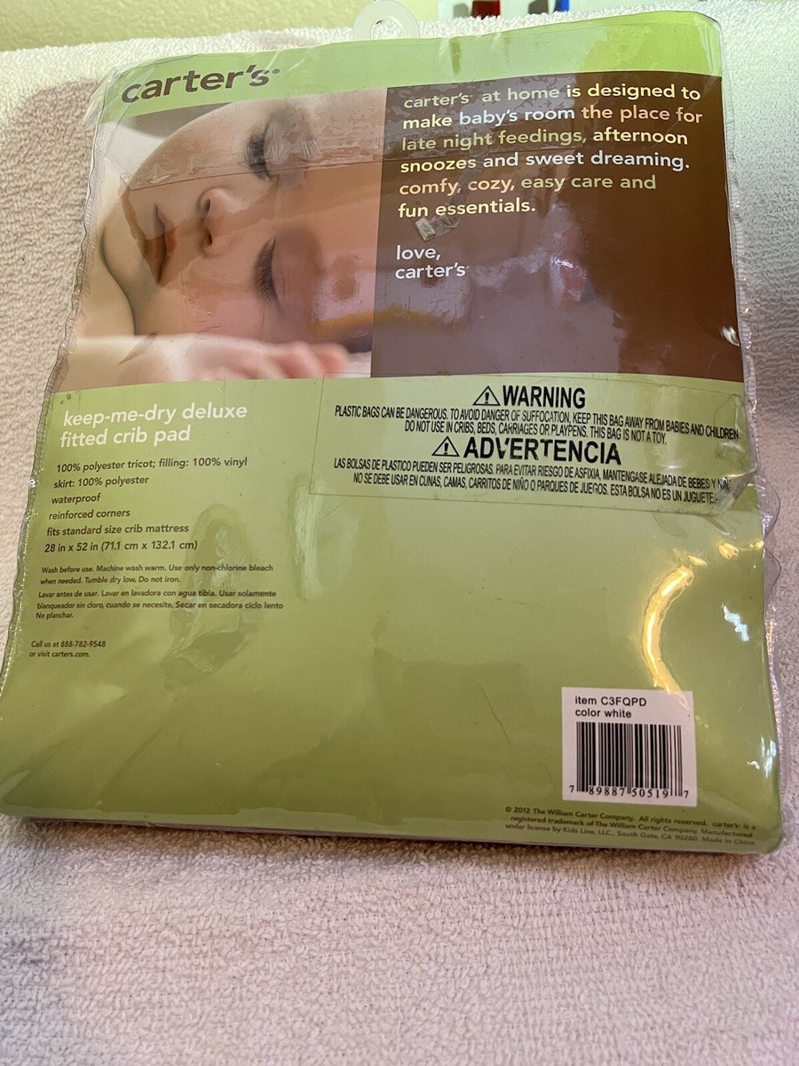 Carters Waterproof Keep me dry deluxe fitted crib Pad New